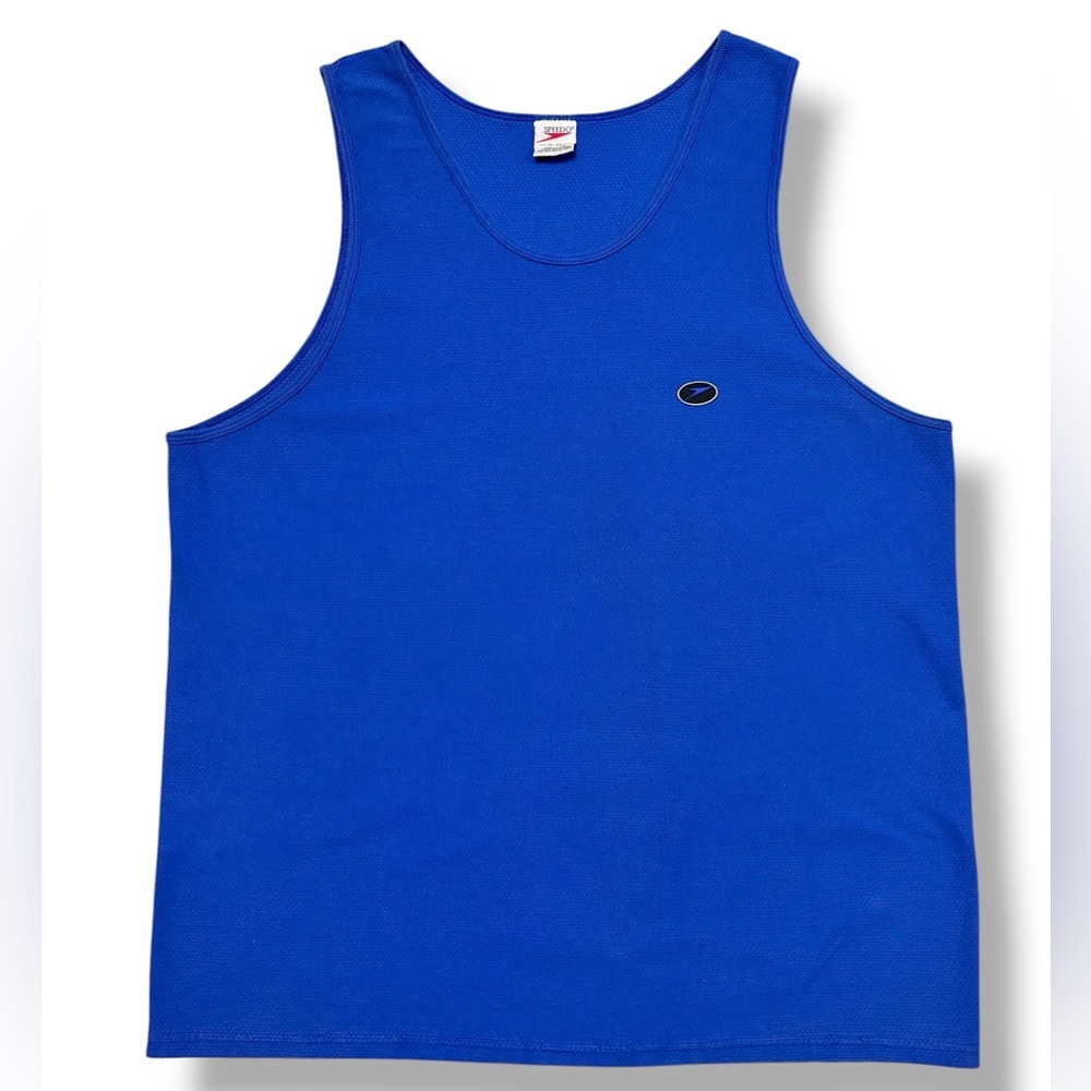 Speedo Blue Textured Cotton Scoop Neck Tank Vintage 1998